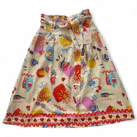 Her Destiny Dresses & Skirts - Her Destiny Dolce Vita Print Skirt Linen Blend Italy Inspired NWT LARGE